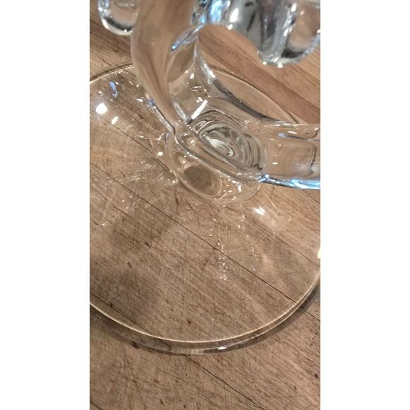 Fostoria Century Three Taper Candle Holders Set of 2 Clear Glass w Base 8" VTG - Picture 5 of 6